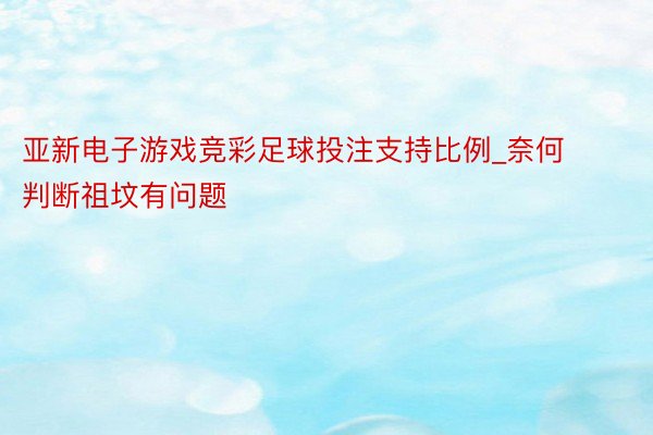 亚新电子游戏竞彩足球投注支持比例_奈何判断祖坟有问题